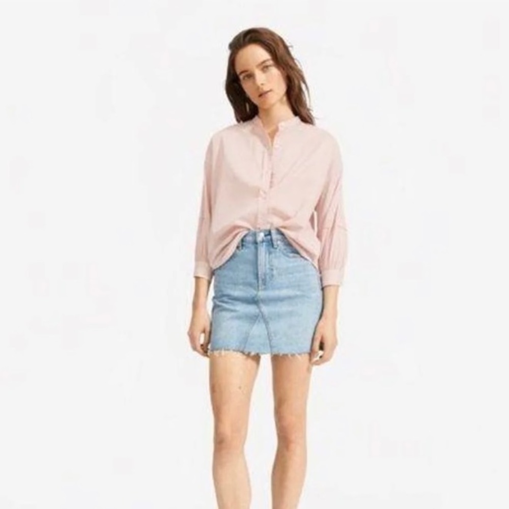 Everlane Air Collarless Shirt Dusty Rose 00